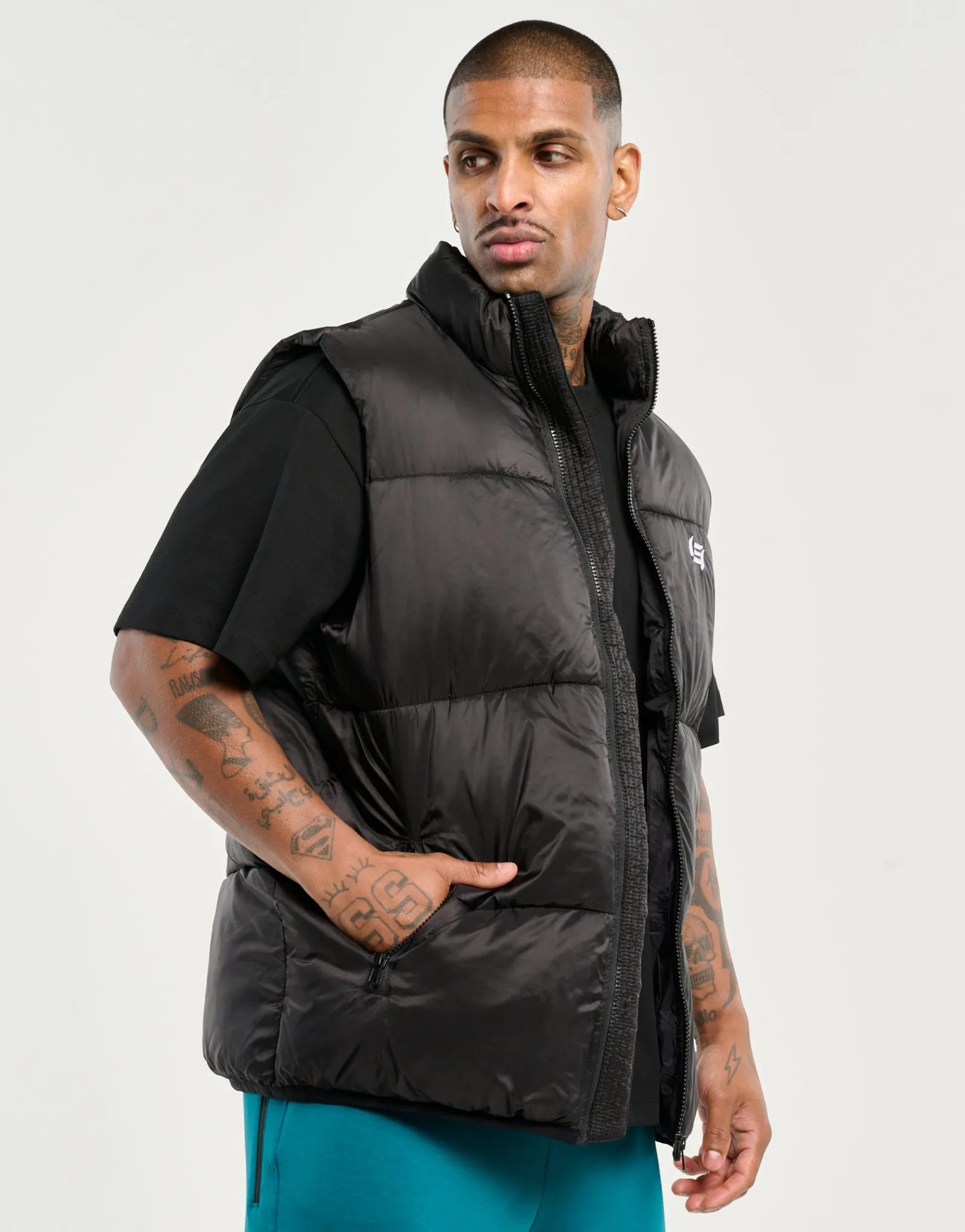 Hot ECHT Dart Puffer Vest Black