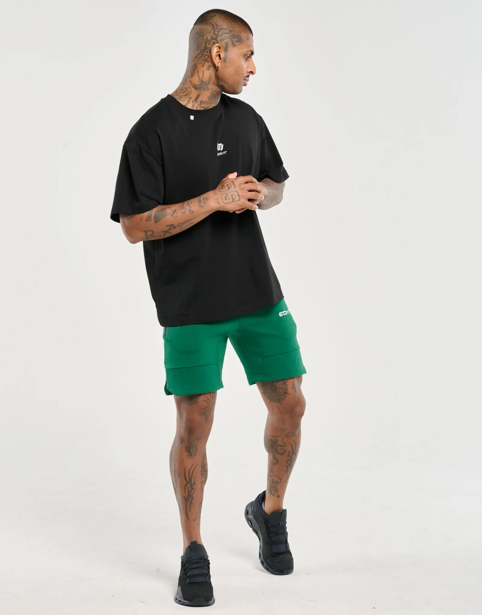 Online ECHT Force Knit Shorts Forest Green