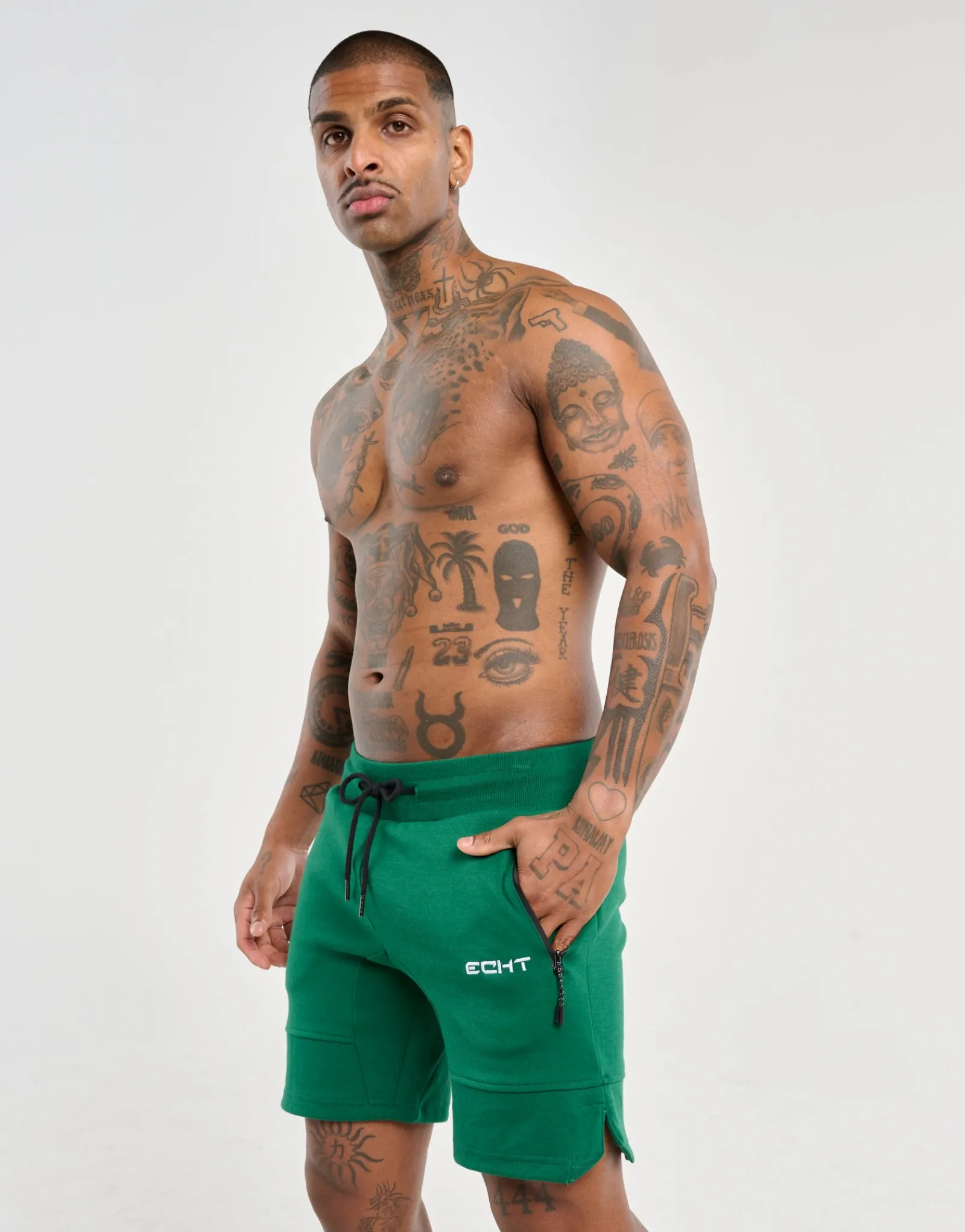 Online ECHT Force Knit Shorts Forest Green