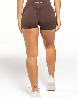 New ECHT Force Scrunch Shorts Fudge Brown