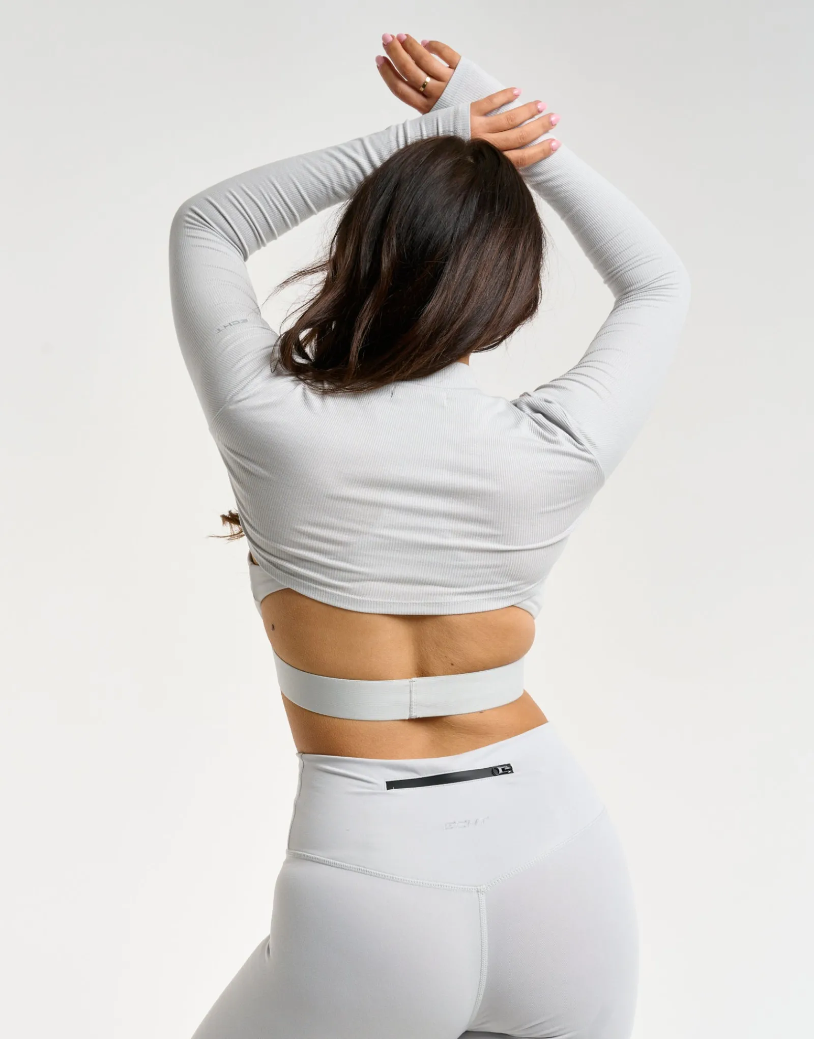Outlet ECHT Ribbed High Cut Long Sleeve Micro Grey