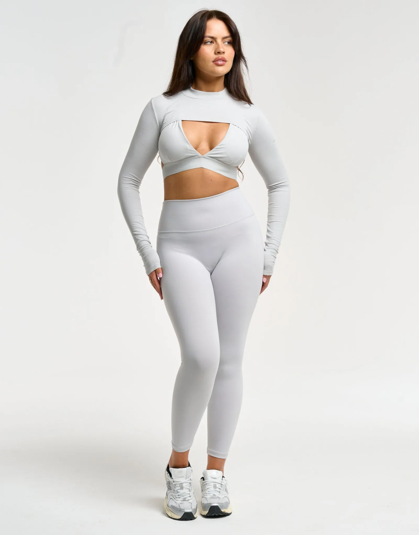 Outlet ECHT Ribbed High Cut Long Sleeve Micro Grey