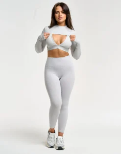 Outlet ECHT Ribbed High Cut Long Sleeve Micro Grey