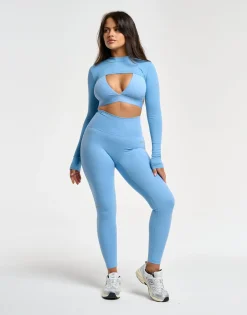 Best ECHT Ribbed High Cut Long Sleeve Process Blue