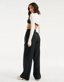 Online ECHT Ribbed High Cut Long Sleeve White
