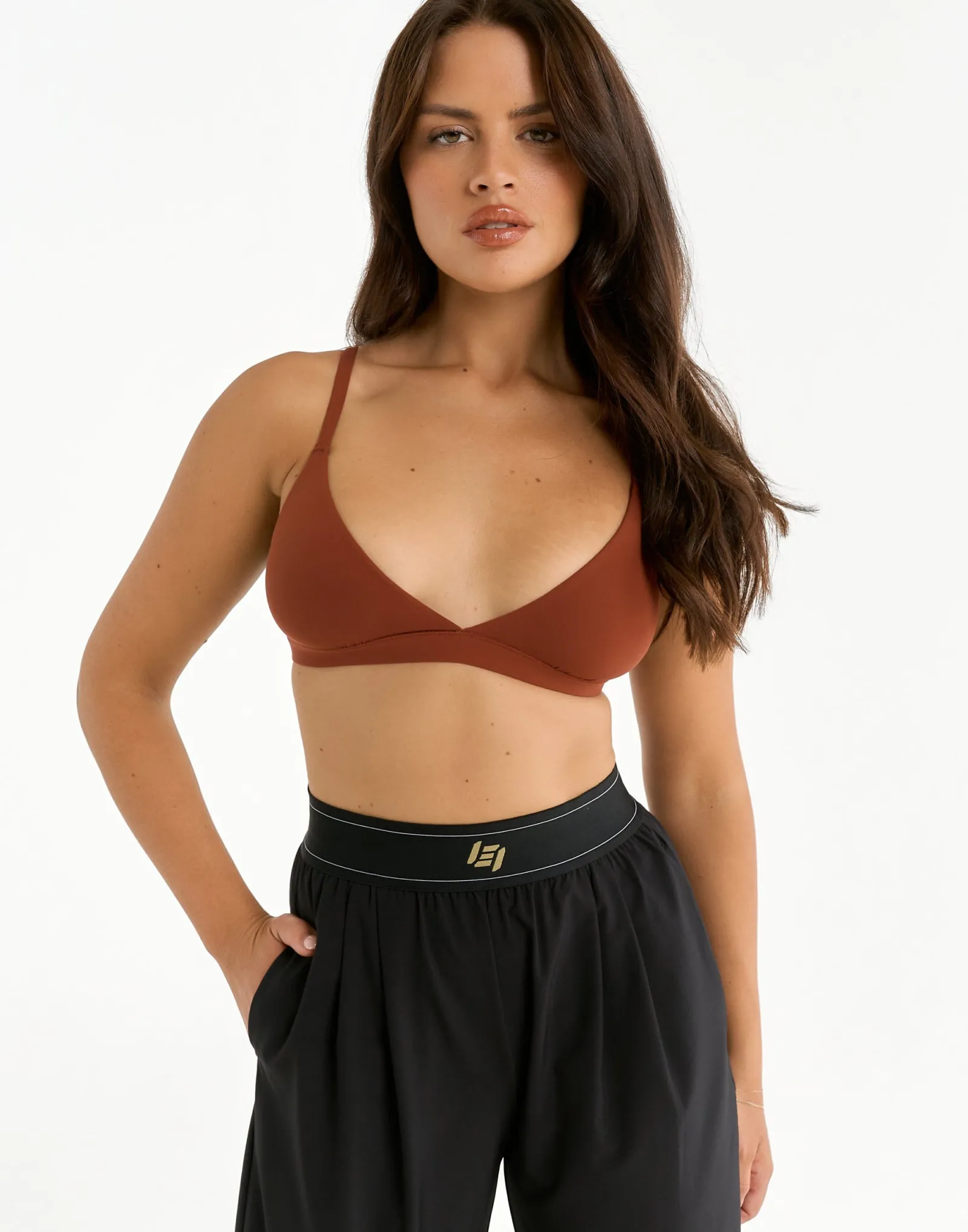 Online ECHT Elemental Triangle Bralette Brown