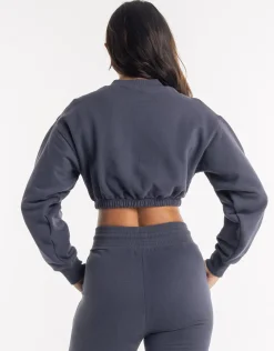 New ECHT Esteem Cropped Sweater Smoke Grey