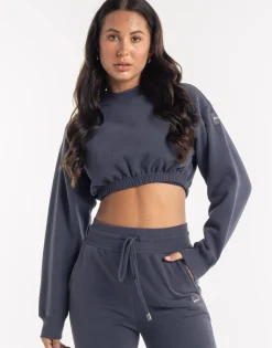New ECHT Esteem Cropped Sweater Smoke Grey