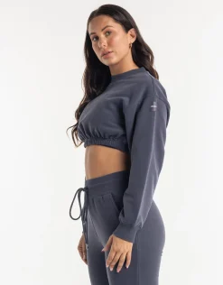 New ECHT Esteem Cropped Sweater Smoke Grey