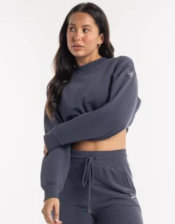 New ECHT Esteem Cropped Sweater Smoke Grey