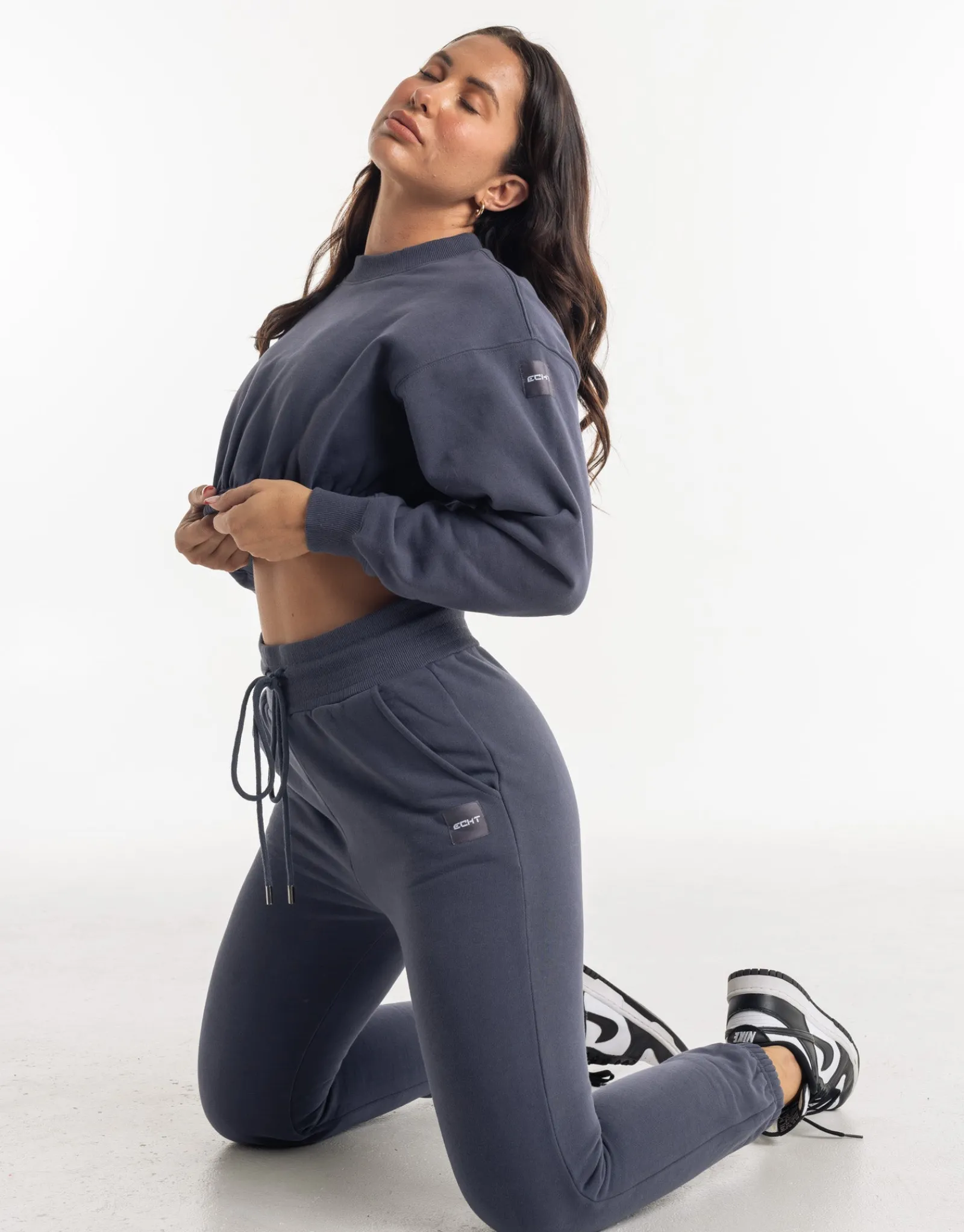 New ECHT Esteem Cropped Sweater Smoke Grey