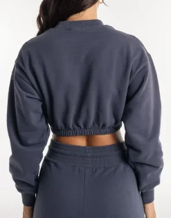 New ECHT Esteem Cropped Sweater Smoke Grey
