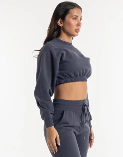 New ECHT Esteem Cropped Sweater Smoke Grey
