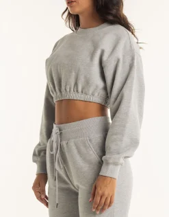 Clearance ECHT Esteem Cropped Sweater Heather Grey