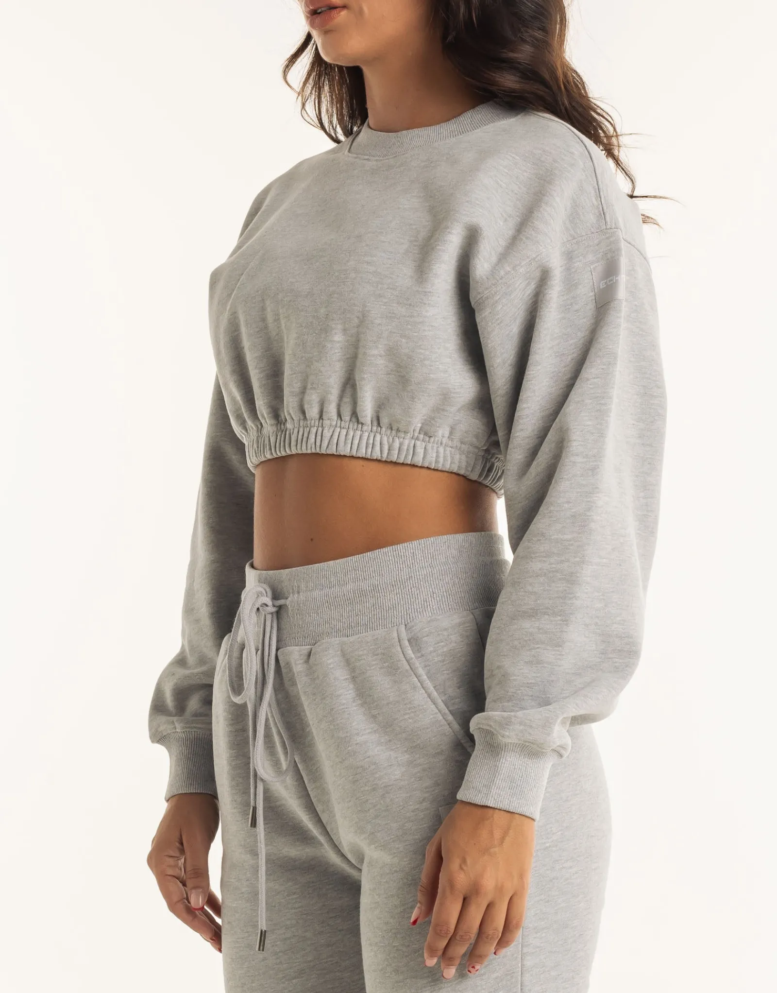 Clearance ECHT Esteem Cropped Sweater Heather Grey