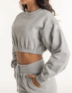 Clearance ECHT Esteem Cropped Sweater Heather Grey