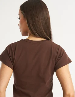 New ECHT Flag Baby Tee Fudge Brown