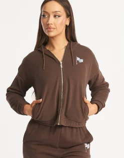 Outlet ECHT Flag Zip-Up Jacket Fudge Brown