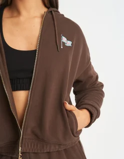 Outlet ECHT Flag Zip-Up Jacket Fudge Brown