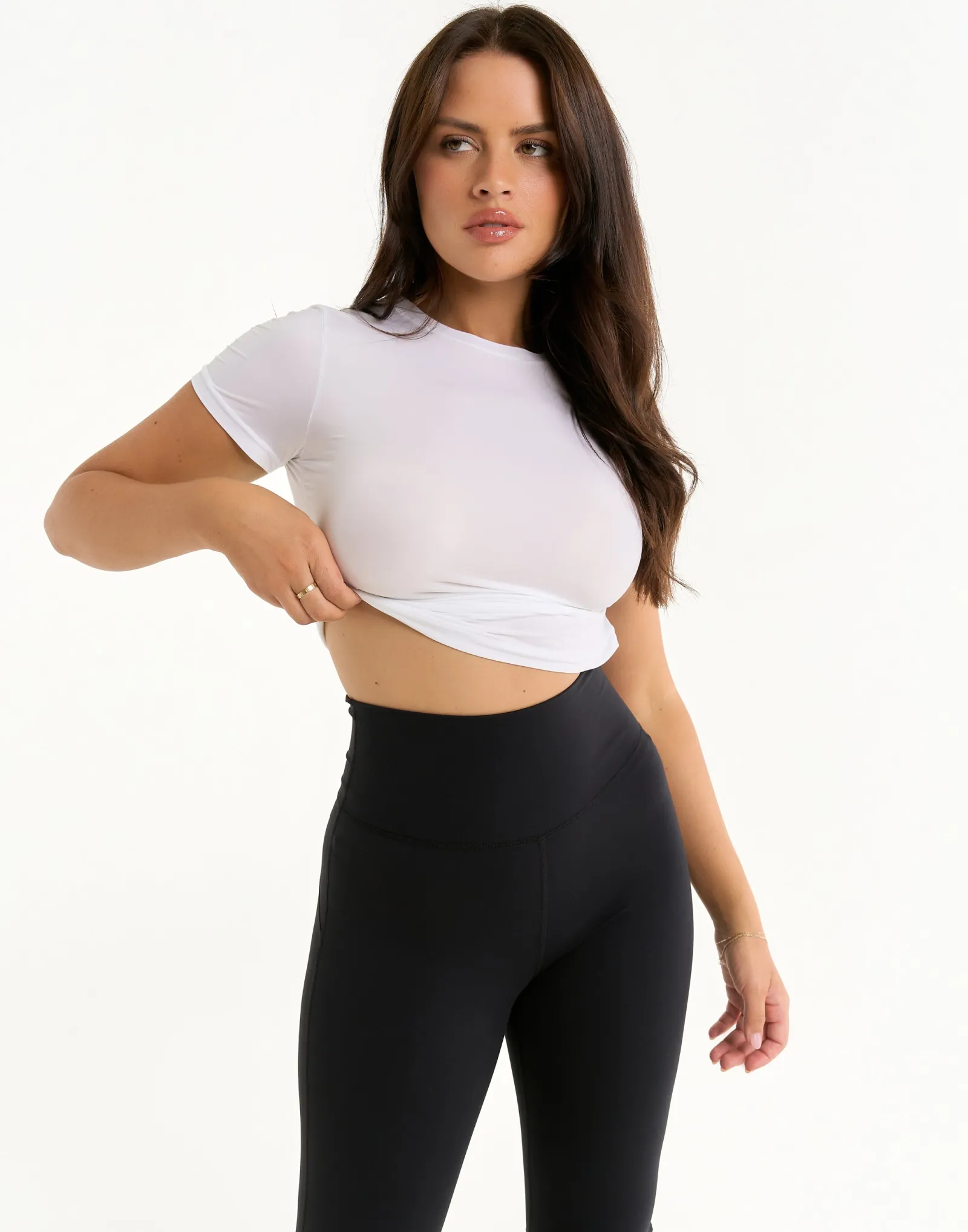 Hot ECHT Flare Lycra Leggings Black
