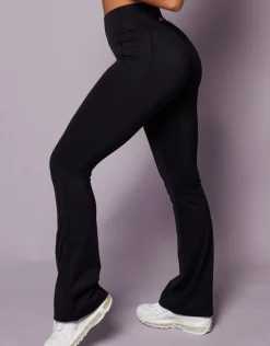 Outlet ECHT Flare Lycra Pocket Leggings Black