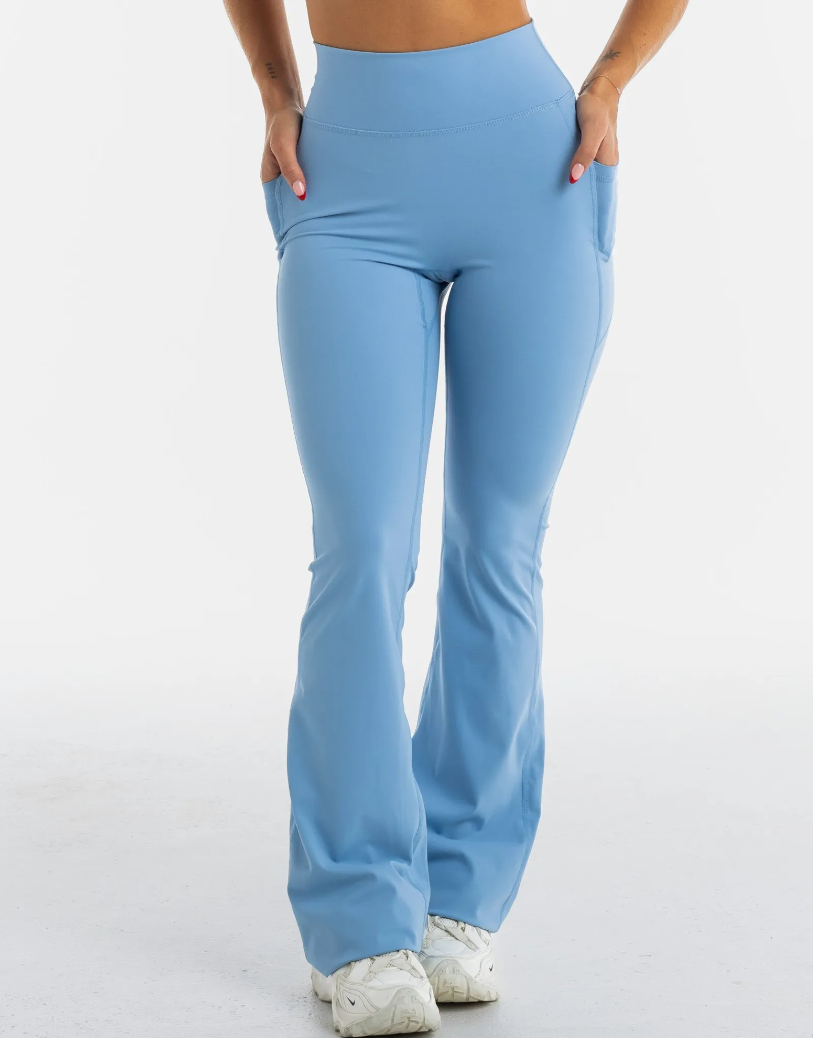 Discount ECHT Flare Pocket Leggings Process Blue