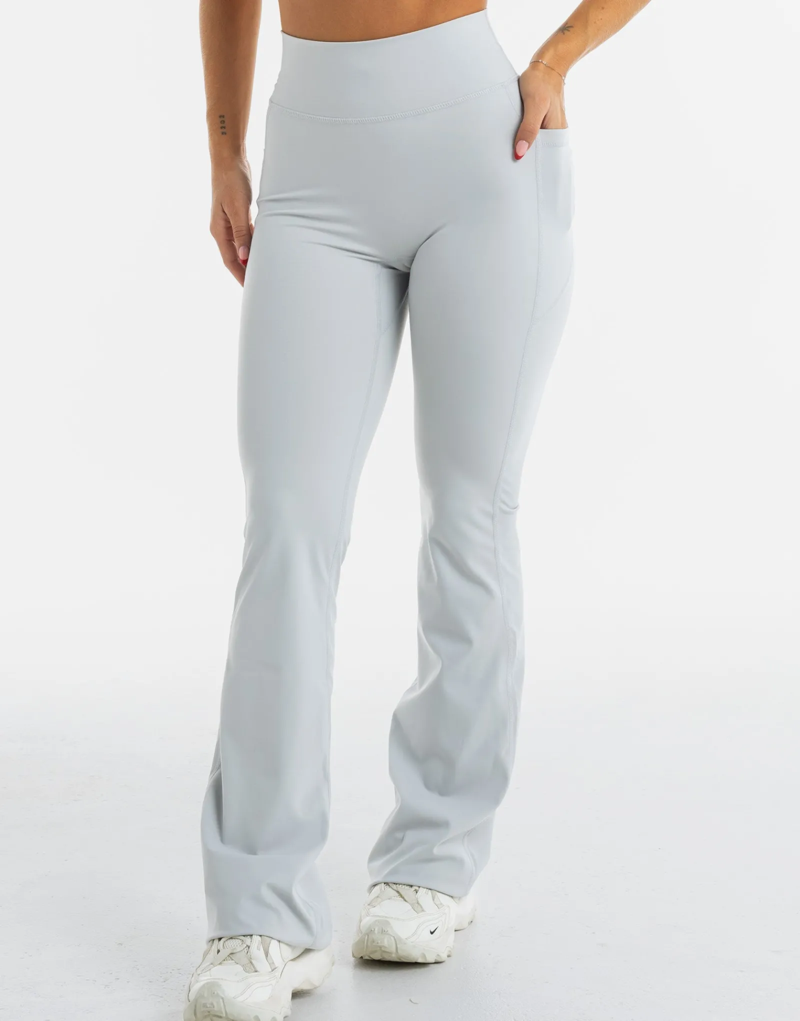 Fashion ECHT Flare Pocket Leggings Micro Grey