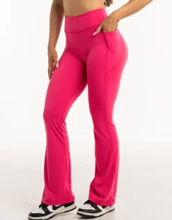 New ECHT Flare Pocket Leggings Bright Pink