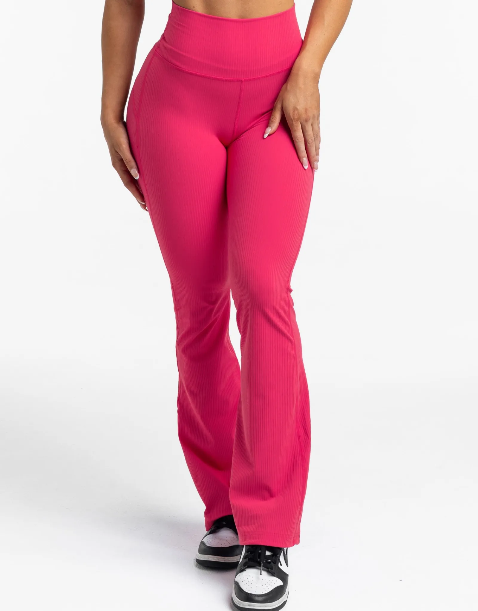New ECHT Flare Ribbed Leggings Bright Pink