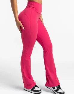 New ECHT Flare Ribbed Leggings Bright Pink
