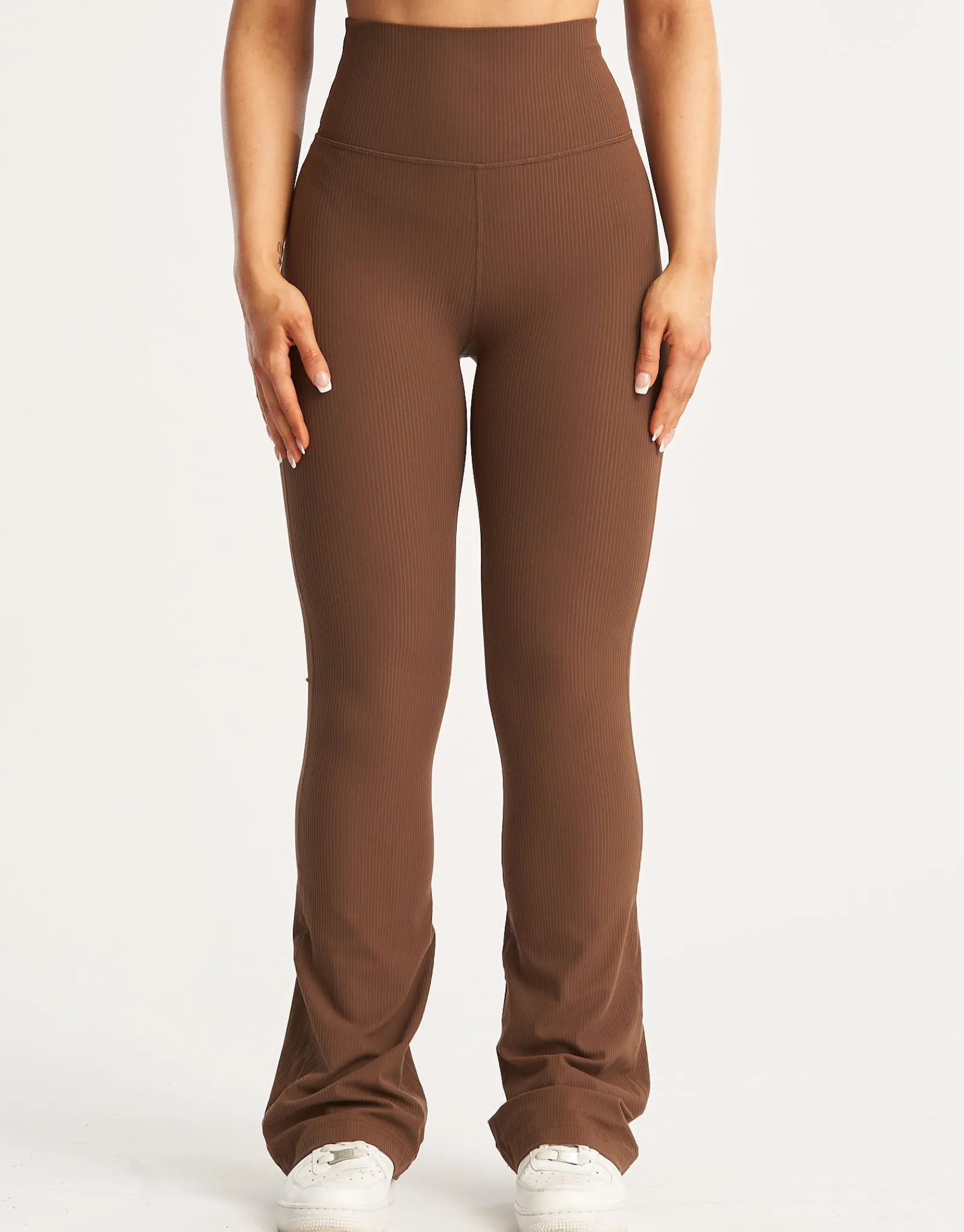 Sale ECHT Flare Ribbed Leggings Chestnut Brown