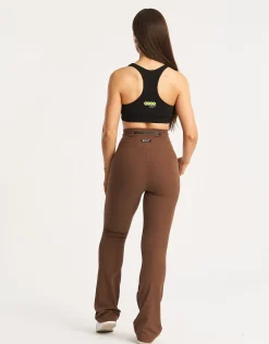 Sale ECHT Flare Ribbed Leggings Chestnut Brown