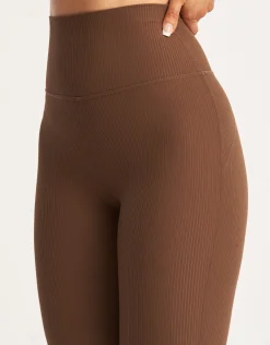 Sale ECHT Flare Ribbed Leggings Chestnut Brown