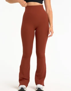New ECHT Flare Ribbed Leggings V2 Brown