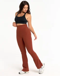 New ECHT Flare Ribbed Leggings V2 Brown