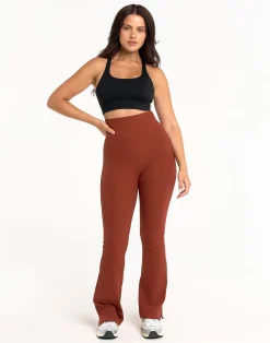 New ECHT Flare Ribbed Leggings V2 Brown