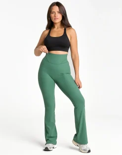 Outlet ECHT Flare Ribbed Leggings V2 Green