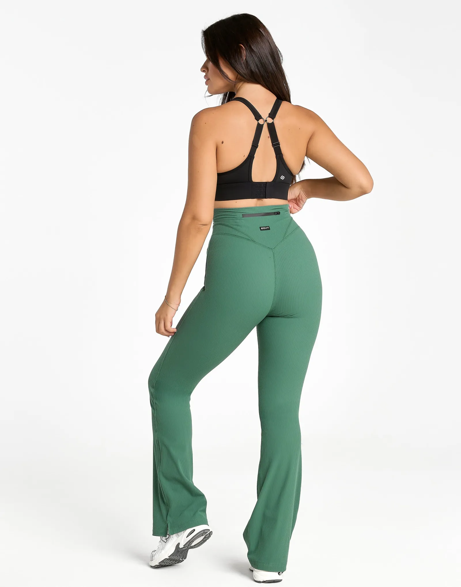 Outlet ECHT Flare Ribbed Leggings V2 Green