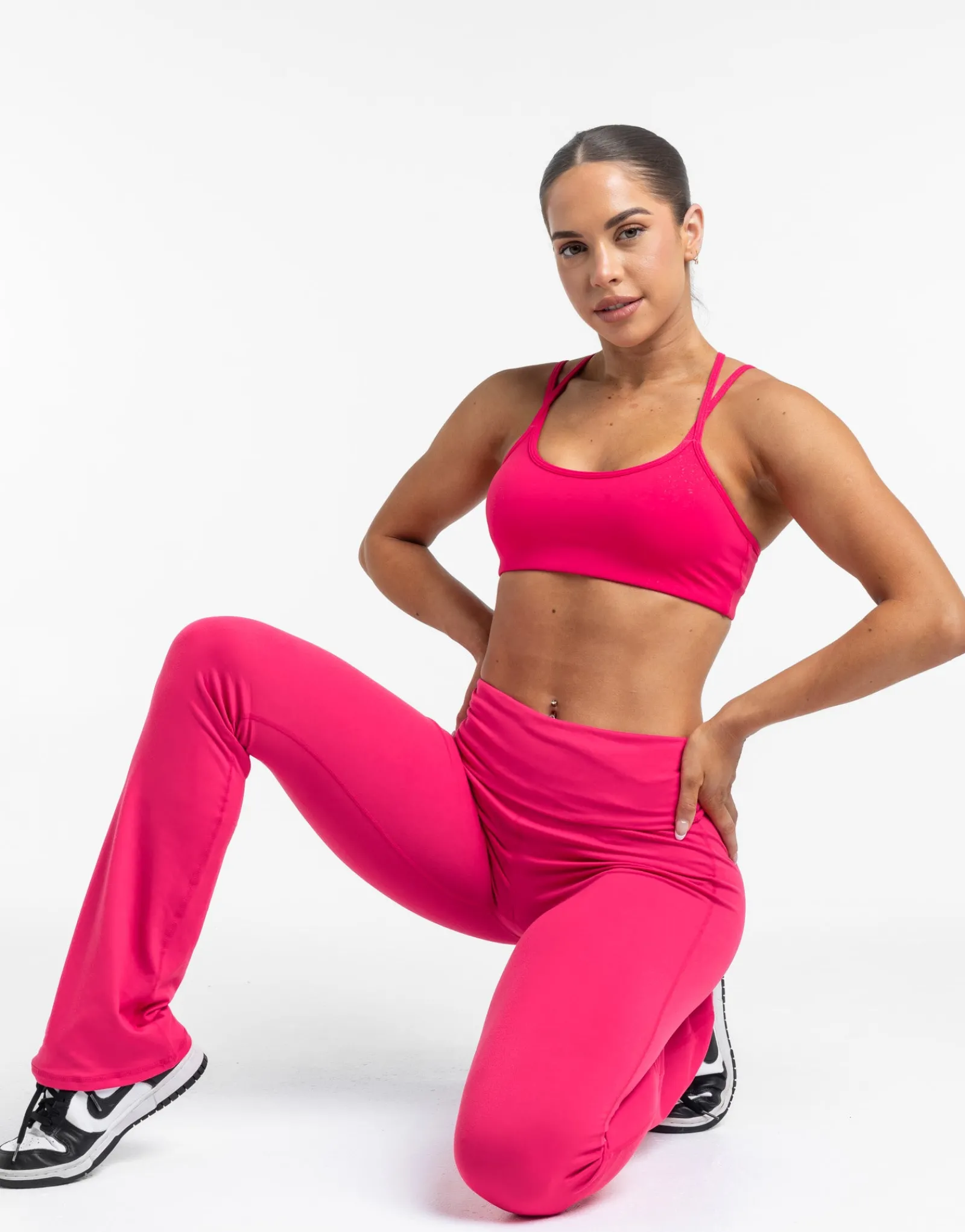 Online ECHT Fold Over Flare Leggings Bright Pink