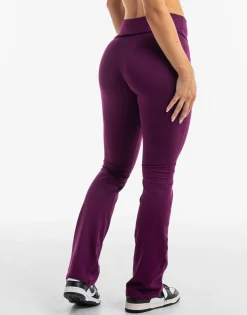 New ECHT Fold Over Flare Leggings Purple