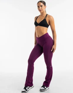New ECHT Fold Over Flare Leggings Purple