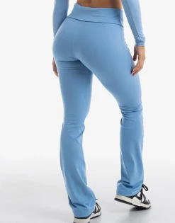 Discount ECHT Fold Over Flare Leggings Process Blue