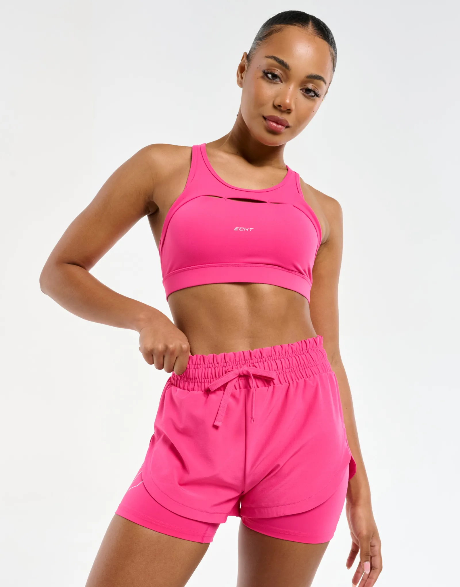 Clearance ECHT Freedom Running Shorts Bright Pink