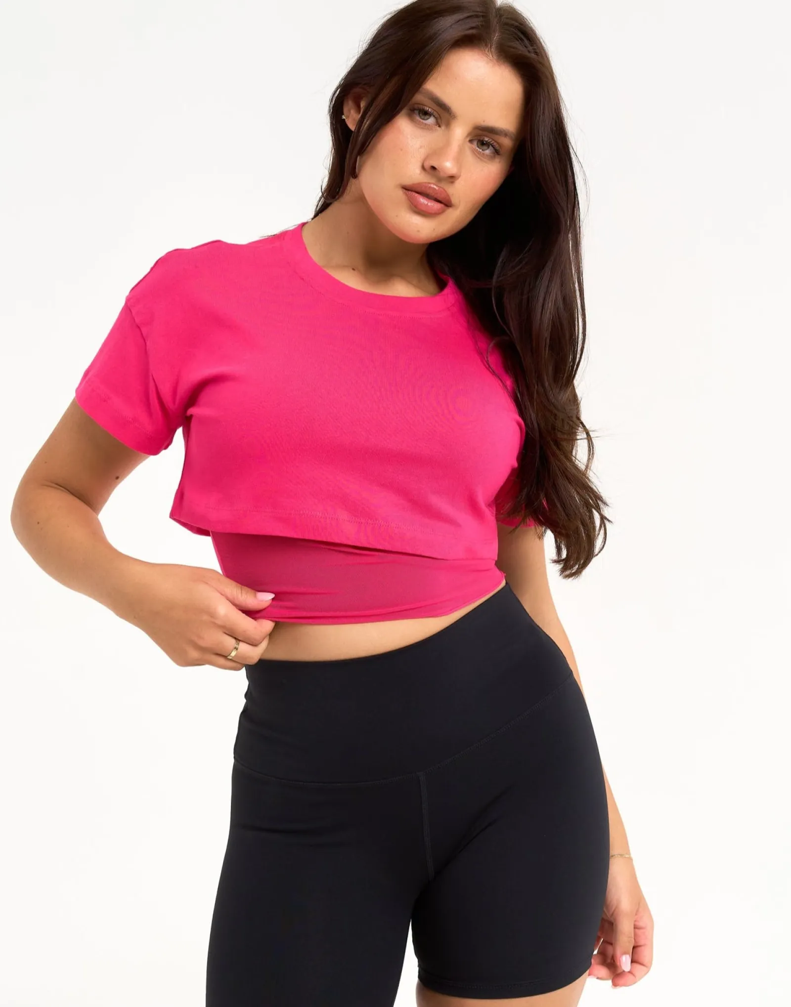 Best ECHT Layered Cropped Tee Pink