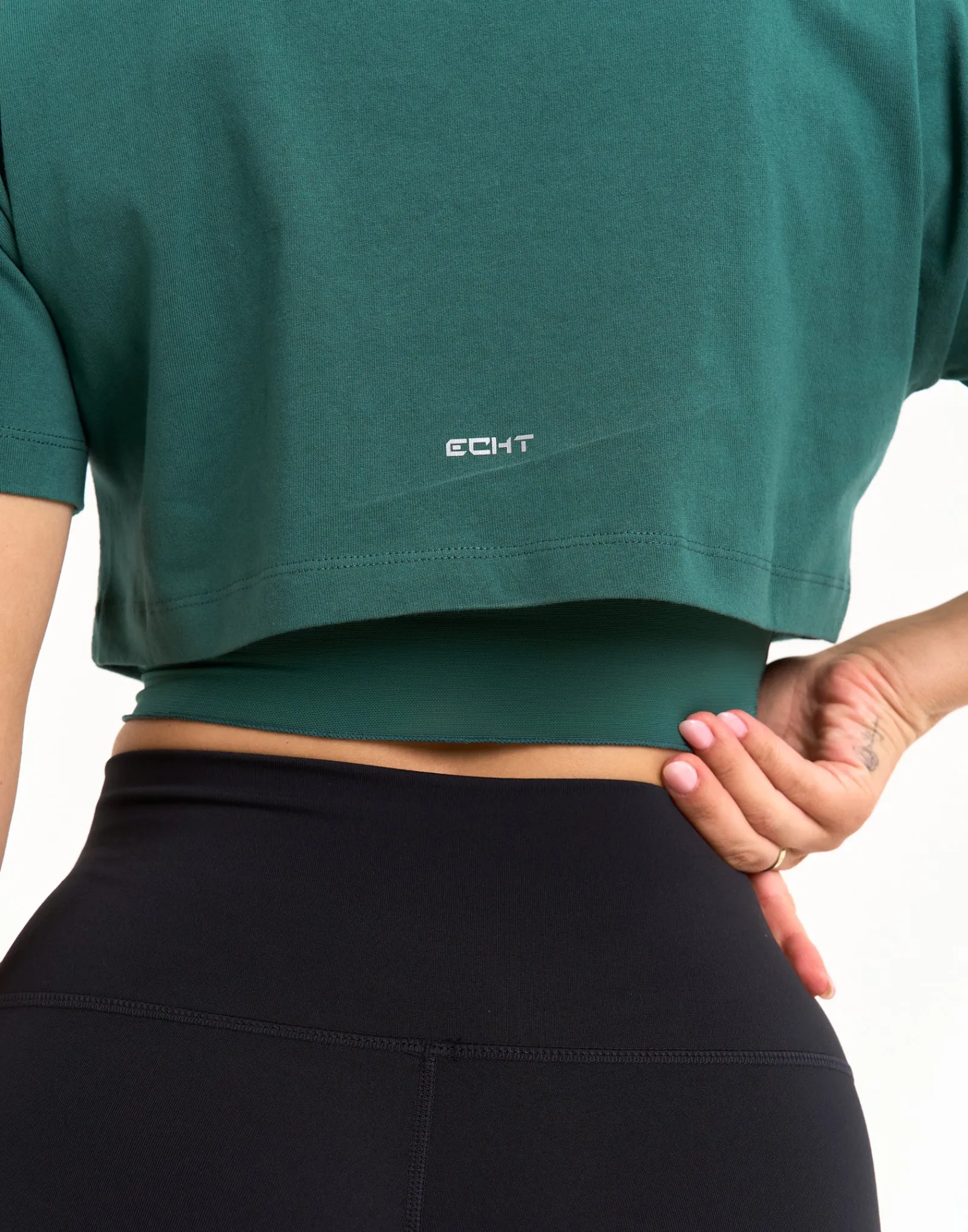 Discount ECHT Layered Cropped Tee Green