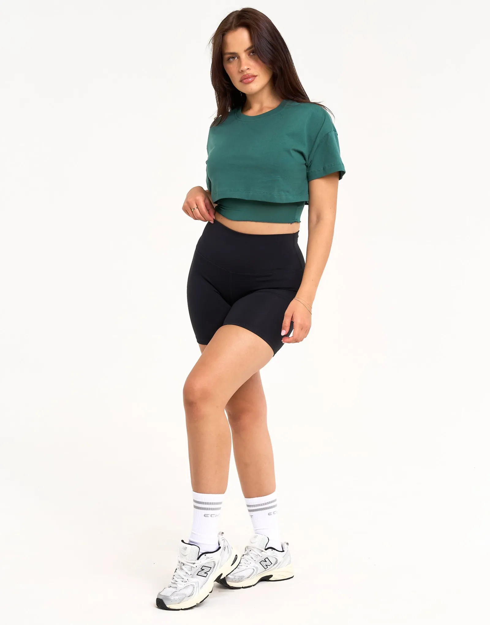 Discount ECHT Layered Cropped Tee Green