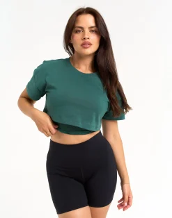 Discount ECHT Layered Cropped Tee Green