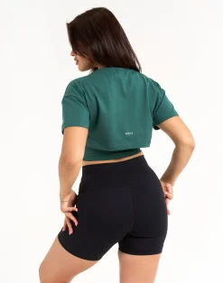 Hot ECHT Layered Cropped Tee Green