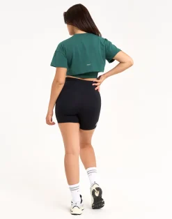 Hot ECHT Layered Cropped Tee Green