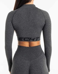 Outlet ECHT League Cropped Zip-Up Charcoal
